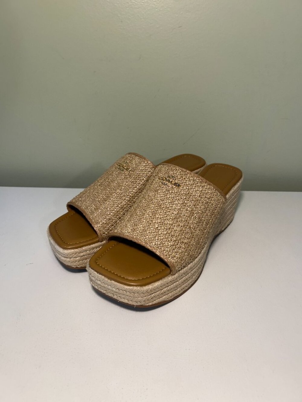 Coach Women's Phoebe Raffia Platform Sandal
